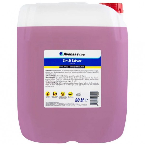 AVANSAS CLEAN SIVI EL SABUNU PEMBE 20 LT