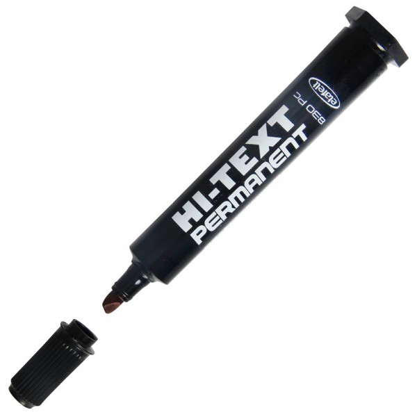 KOLİ KALEM HI-TEXT 830 PC PERMANENT MARKER KESİK UÇ SİYAH 12'Lİ