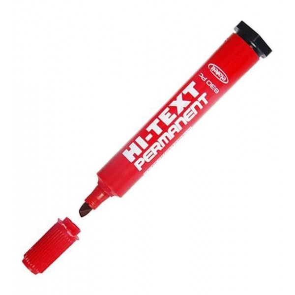 KOLİ KALEM HI-TEXT 830 PC PERMANENT MARKER KESİK UÇ KIRMIZI 12'Lİ