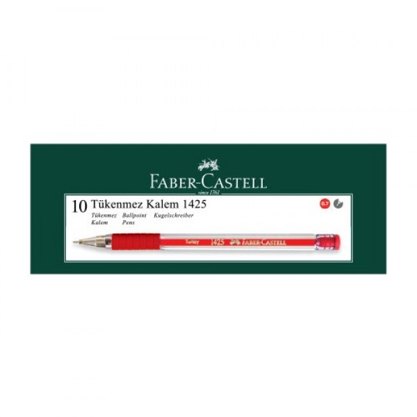 TÜKENMEZ KALEM FABER CASTELL 1425 0.7 MM KIRMIZI 10'LU