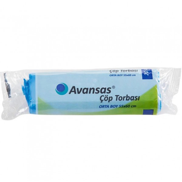 AVANSAS ORTA BOY ÇÖP TORBASI 55X60 MAVİ