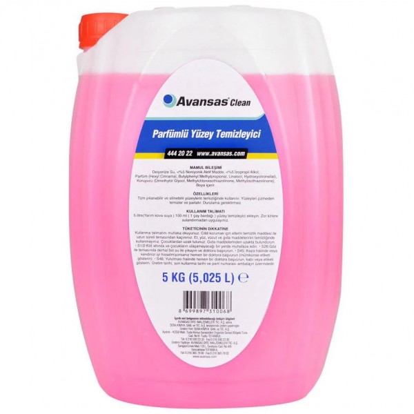 AVANSAS CLEAN PARFÜMLÜ YÜZEY TEMİZLEYİCİ 5 LT