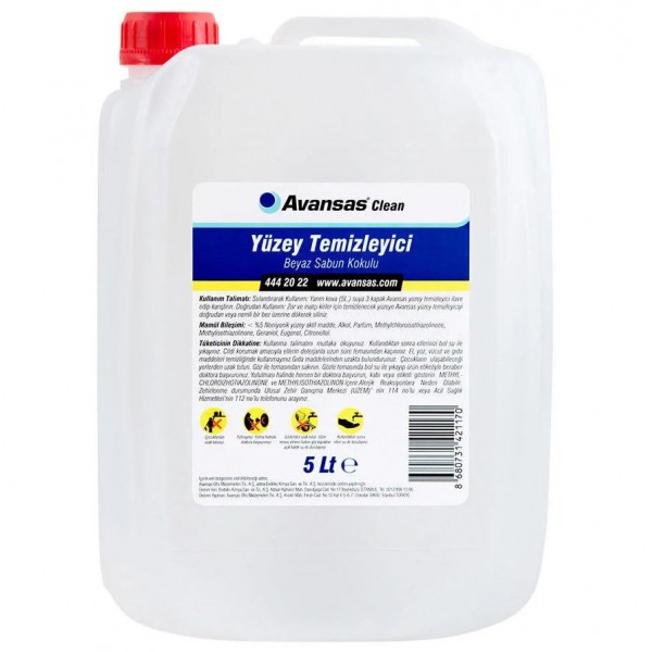 AVANSAS CLEAN BEYAZ SABUN KOKULU YÜZEY TEMİZLEYİCİ 5 LT